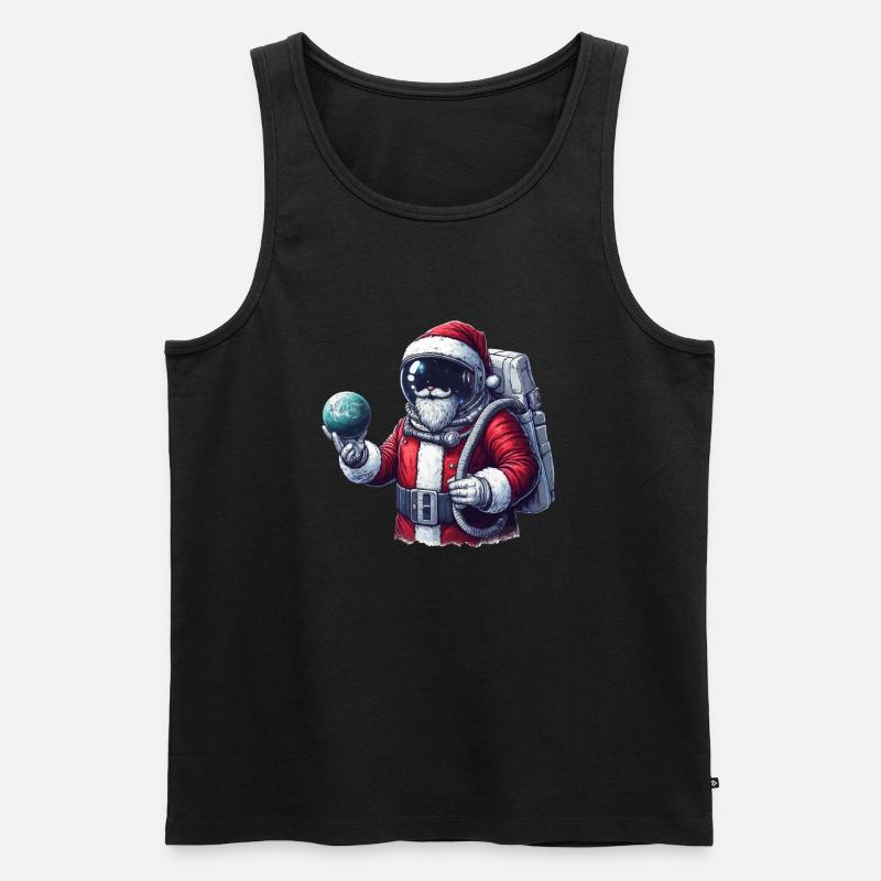 Astronaut Weihnachtsmann Geschenkidee - Männer Premium Bio Tank Top - Schwarz