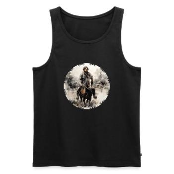Cowboys sind Teil der amerikanischen Kultur - Männer Premium Bio Tank Top - Schwarz - Vorne - AI Model Male 178 light (178cm)