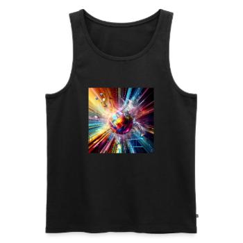 Abstrakte Explosion Facettenball Kunst - Männer Premium Bio Tank Top - Schwarz - Vorne - AI Model Male 178 light (178cm)