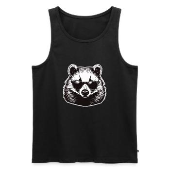 Dachs / Nagetier / Tier / Streifen / Wild - Männer Premium Bio Tank Top - Schwarz - Vorne - AI Model Male 178 light (178cm)