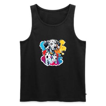 Dalmatian / Dog / Animal / Pet / Barking - Men's Premium Organic Tank Top - black - Front - AI Model Male 178 light (178cm)