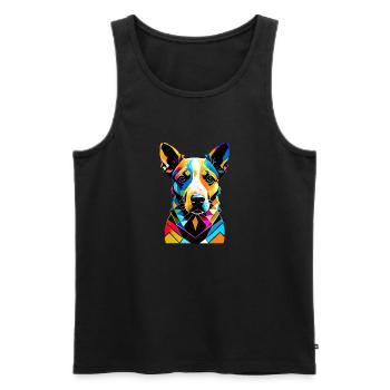 Chiens Propriétaire de chien de berger Propriétaire de chien Propriétaire de chien - Débardeur bio Premium Homme - noir - Devant - AI Model Male 178 light (178cm)