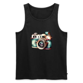 Camera Photographer Funny Photographers Photograph - Men's Premium Organic Tank Top - black - Front - Michal (187cm)