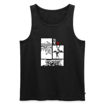 omedeto pour foncé - Débardeur bio Premium Homme - noir - Devant - Michal (187cm)
