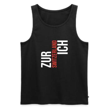 Zurich Switzerland Zürich Schweiz - Männer Premium Bio Tank Top - Schwarz - Vorne - Michal (187cm)
