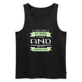 awkward cute dinosaur tshirt sports under the tree - Men's Premium Organic Tank Top - black - Front - Michal (187cm)