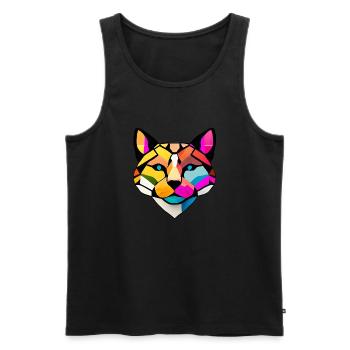 Chat persan, matou ou chat, chat, propriétaire de chat, chat domestique - Débardeur bio Premium Homme - noir - Devant - Michal (187cm)
