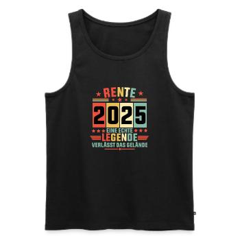 rente 2025 eine echte legende verlässt das gelände - Männer Premium Bio Tank Top - Schwarz - Vorne - Michal (187cm)