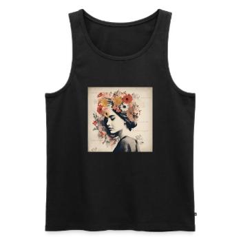 Inspiration féminine - Débardeur bio Premium Homme - noir - Devant - AI Model Male 178 light (178cm)