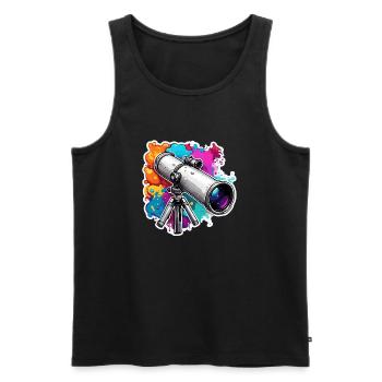 Telescope / Telescope / Astronomy / Starry Sky - Men's Premium Organic Tank Top - black - Front - AI Model Male 178 light (178cm)
