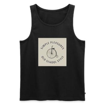 Simple Pleasures Bike Design - Men's Premium Organic Tank Top - black - Front - Michal (187cm)