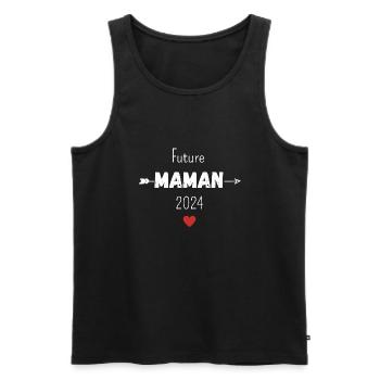 Future maman 2024 - Débardeur bio Premium Homme - noir - Devant - Michal (187cm)