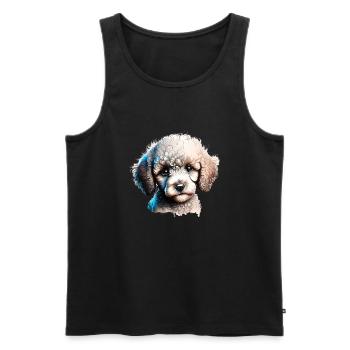 Caniche Chien Propriétaire Caniche Chiot Chien Chiot Chien Amour - Débardeur bio Premium Homme - noir - Devant - AI Model Male 178 light (178cm)