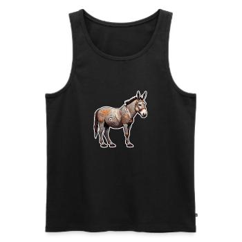 Esel / Tier /Grautier / Mähne / iah / Lasstier - Männer Premium Bio Tank Top - Schwarz - Vorne - AI Model Male 178 light (178cm)