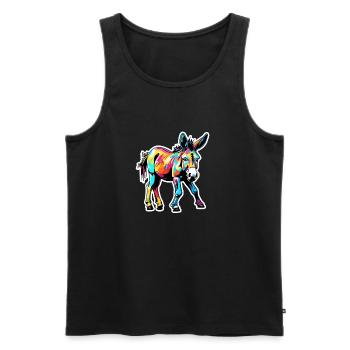 Esel / Tier /Grautier / Mähne / iah / Lasstier - Männer Premium Bio Tank Top - Schwarz - Vorne - AI Model Male 178 light (178cm)