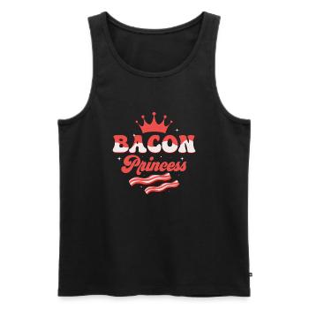 Jambon de viande de porc Bacon Princess - Débardeur bio Premium Homme - noir - Devant - AI Model Male 178 light (178cm)