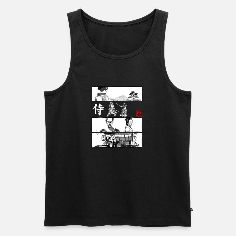 Manga Samurai - Men's Premium Organic Tank Top - black