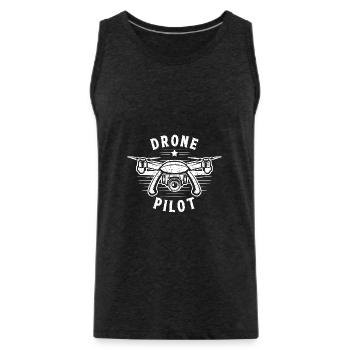 Drone Pilot - Men's Premium Organic Tank Top - charcoal grey - Front - Alexander (188cm)