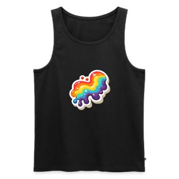 Rainbow Pouring Paint - Men's Premium Organic Tank Top - black - Front - AI Model Male 178 light (178cm)