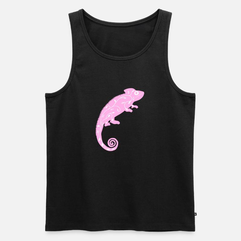 Rosa Chamäleon - Männer Premium Bio Tank Top - Schwarz