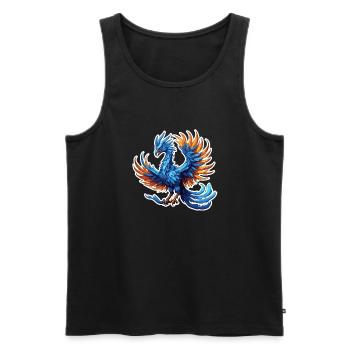 Phoenix / Bird / Animal / Mythical Creature / Fire - Men's Premium Organic Tank Top - black - Front - AI Model Male 178 light (178cm)