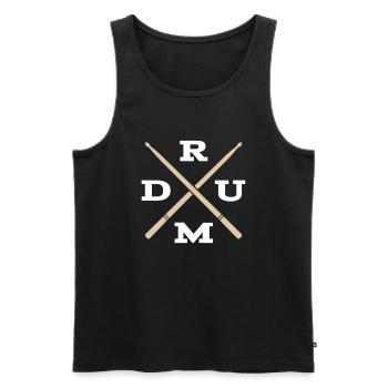 Drum Cross Drummer Drums Color Changing - Men's Premium Organic Tank Top - black - Front - Michal (187cm)