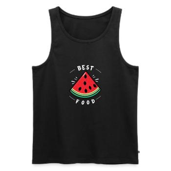 Bestes Essen (Wassermelone) - Männer Premium Bio Tank Top - Schwarz - Vorne - AI Model Male 178 light (178cm)