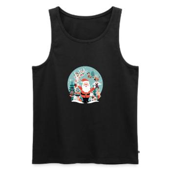 Der Zauber von Weihnachten - Männer Premium Bio Tank Top - Schwarz - Vorne - AI Model Male 178 light (178cm)