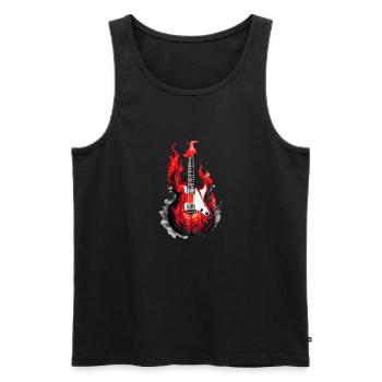 Guitare, Instrument de musique, Instrument à cordes pincées, Guitariste - Débardeur bio Premium Homme - noir - Devant - Michal (187cm)