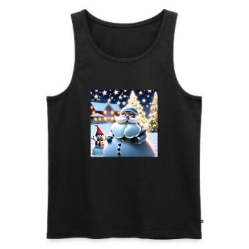 Joyeux Noel #5 - Débardeur bio Premium Homme - noir - Devant - AI Model Male 178 light (178cm)