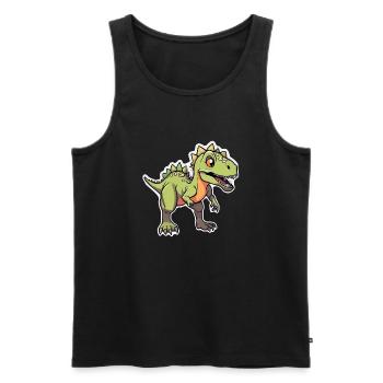 Cartoon Dinosaur - Men's Premium Organic Tank Top - black - Front - Michal (187cm)
