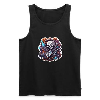 Rock n Roll / Rockabilly / Totenkopf / Skull - Männer Premium Bio Tank Top - Schwarz - Vorne - AI Model Male 178 light (178cm)