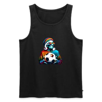 Vieille dame de football prête pour le jour du match ! - Débardeur bio Premium Homme - noir - Devant - AI Model Male 178 light (178cm)