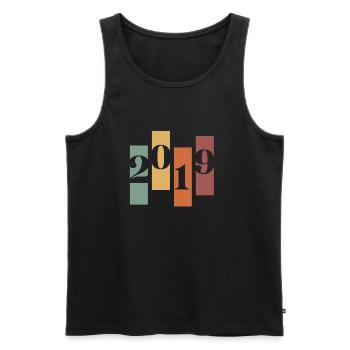 2019 Vintage Retro - Men's Premium Organic Tank Top - black - Front - Michal (187cm)
