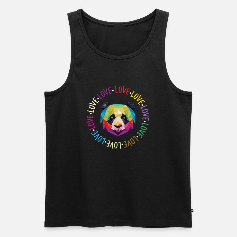 Liebe Panda - Männer Premium Bio Tank Top - Schwarz