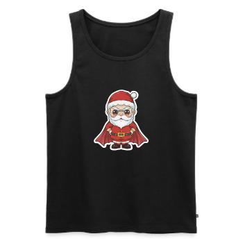 Weihnachtsmann Superheld - Männer Premium Bio Tank Top - Schwarz - Vorne - AI Model Male 178 light (178cm)