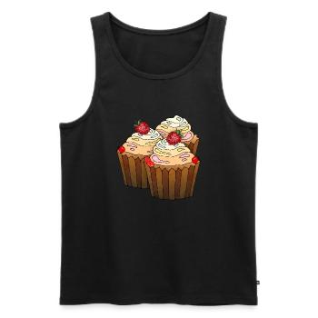 Cakes - Men's Premium Organic Tank Top - black - Front - Michal (187cm)