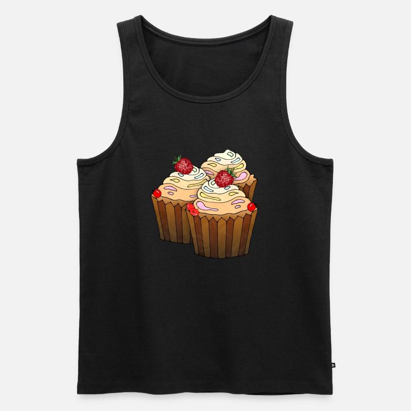 Kuchen - Männer Premium Bio Tank Top - Schwarz