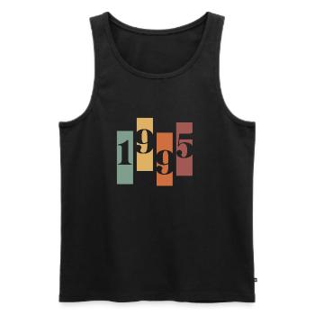 1995 Vintage Retro - Men's Premium Organic Tank Top - black - Front - Michal (187cm)