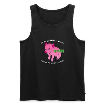 Go Vegan - Männer Premium Bio Tank Top - Schwarz - Vorne - Michal (187cm)