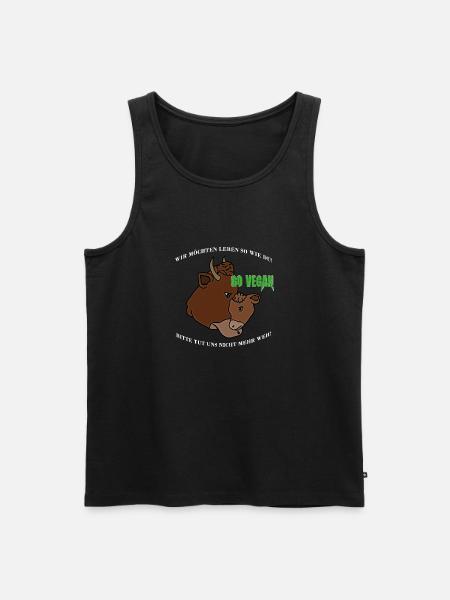 Go Vegan - Männer Premium Bio Tank Top - Schwarz