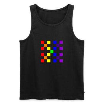 10X10 Grid 09 - Men's Premium Organic Tank Top - black - Front - AI Model Male 178 light (178cm)