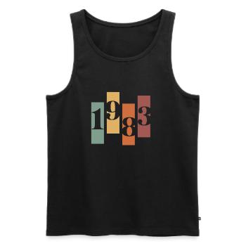 1983 Vintage Retro - Männer Premium Bio Tank Top - Schwarz - Vorne - Michal (187cm)