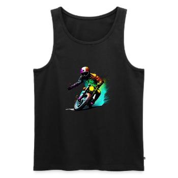 Motorrad Motorcross Motorradfahrer Motorradfan - Männer Premium Bio Tank Top - Schwarz - Vorne - Michal (187cm)