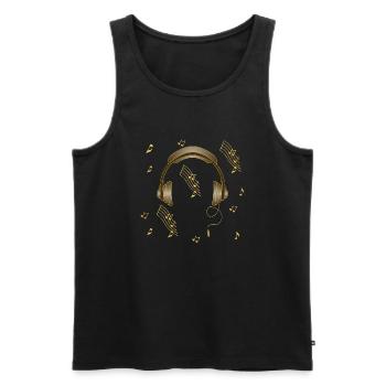 Earphone - Men's Premium Organic Tank Top - black - Front - Michal (187cm)