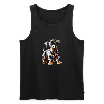 Doberman dog Doberman puppy Doberman trainer - Men's Premium Organic Tank Top - black - Front - AI Model Male 178 light (178cm)