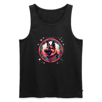 Deutscher Schäferhund Weihnachten, Liebeshunde - Männer Premium Bio Tank Top - Schwarz - Vorne - Michal (187cm)