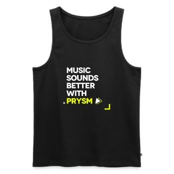 Music Sounds Better With Prysm - Débardeur bio Premium Homme - noir - Devant - Michal (187cm)