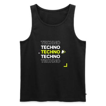 Techno - Débardeur bio Premium Homme - noir - Devant - Michal (187cm)