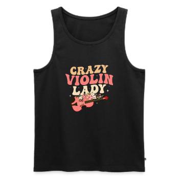 Crazy Violin Lady Violinist Orchestra - Men's Premium Organic Tank Top - black - Front - Michal (187cm)